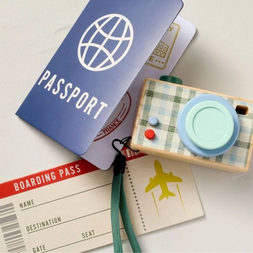 Hearth & Hand with Magnolia Toy Suitcase with Travel Accessories Passport NEW